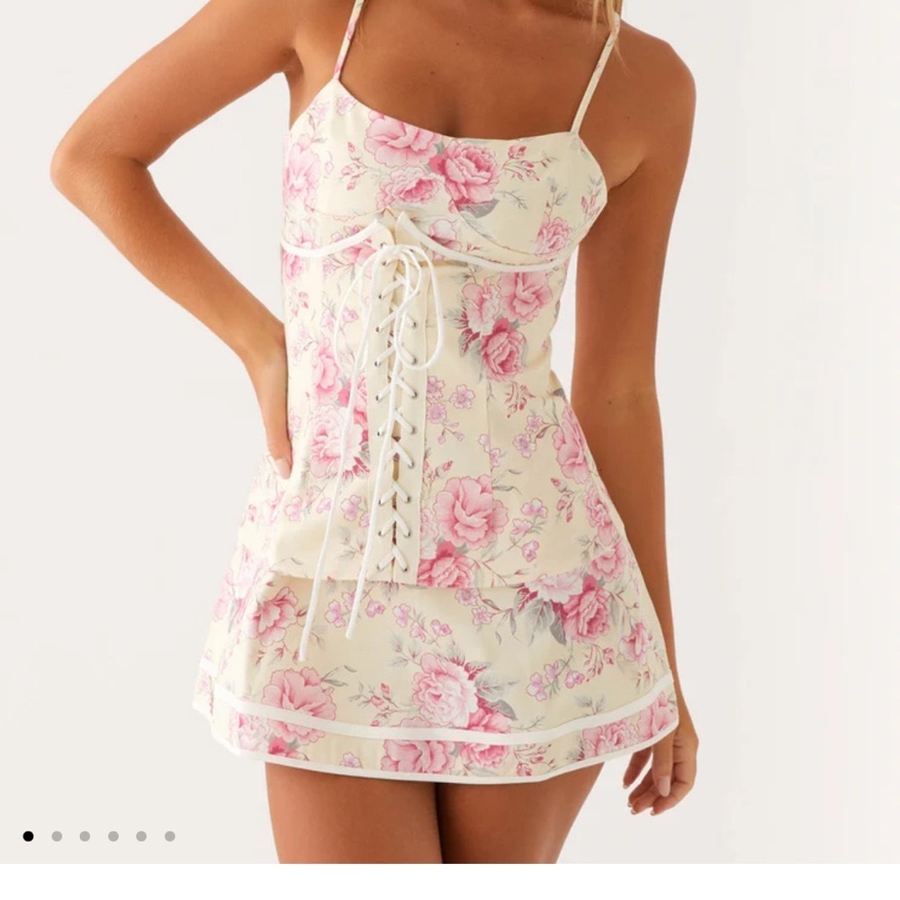 Peppermayo Exclusive - Artemis Corset Mini Dress - Vintage Pink Floral
